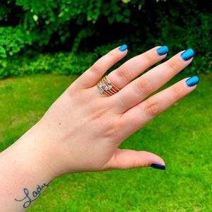 5-band Rhinestone Shape Rings